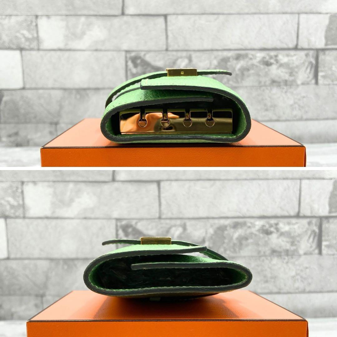 エルメス べアン キーケース4連　シェーブル　グリーン ブランド レザー　Y刻