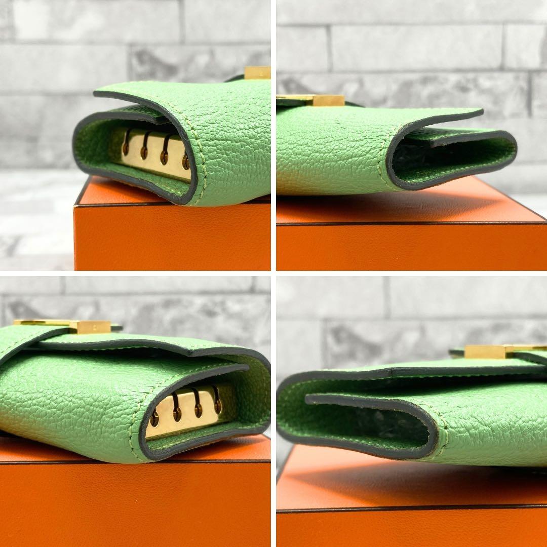 エルメス べアン キーケース4連　シェーブル　グリーン ブランド レザー　Y刻