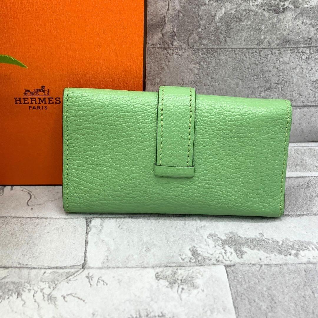 エルメス べアン キーケース4連　シェーブル　グリーン ブランド レザー　Y刻