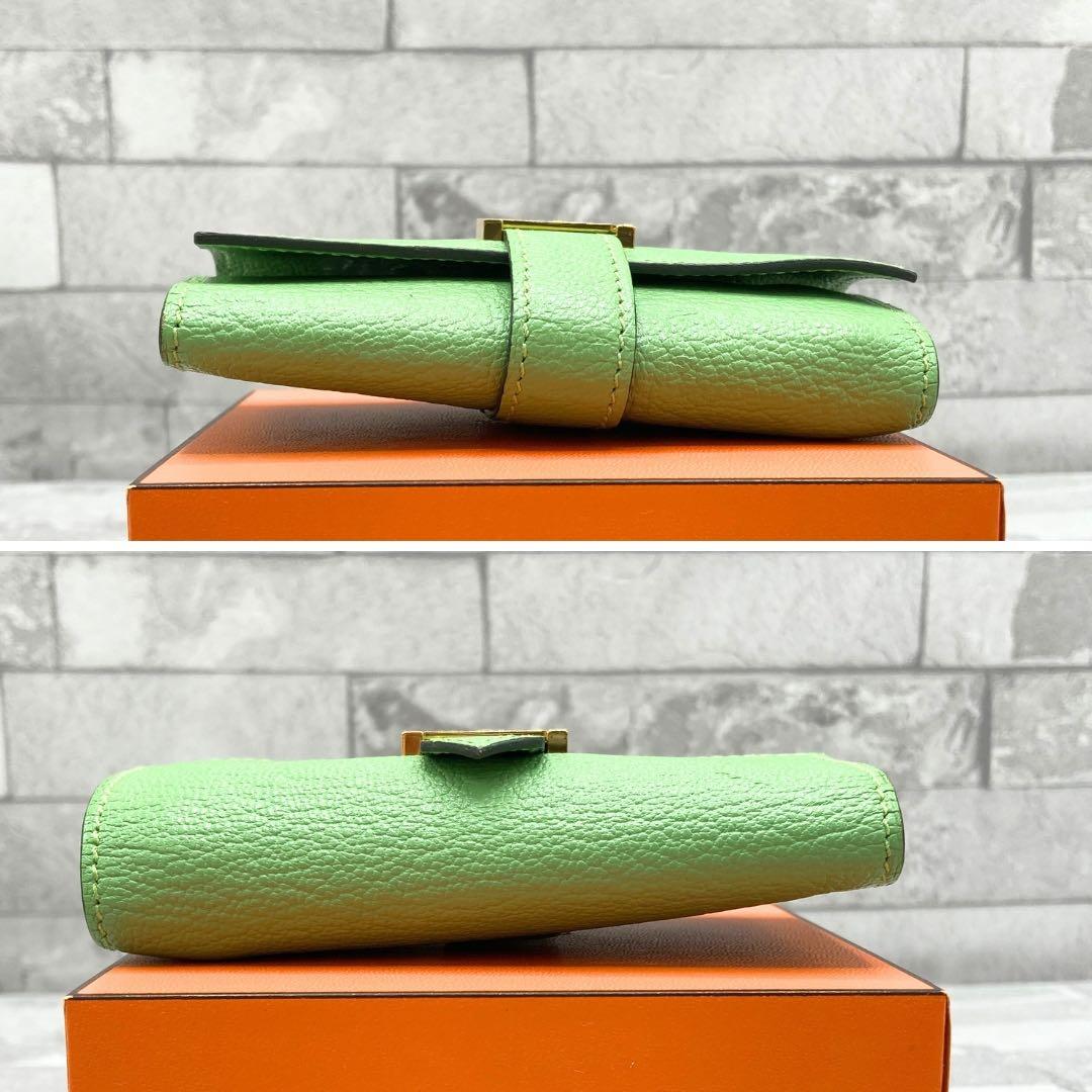 エルメス べアン キーケース4連　シェーブル　グリーン ブランド レザー　Y刻