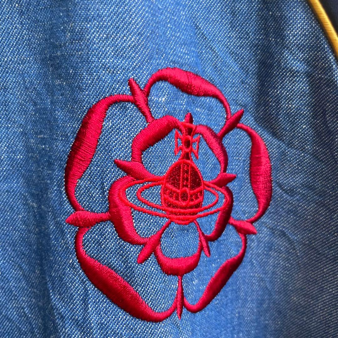 ヴィヴィアンウエストウッド オーブ刺繍 デニム ナイロン 切り替え ジャケット2