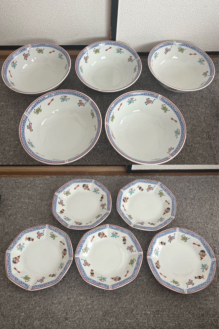 ナルミ/中華皿/唐子/ラーメン鉢/八角皿10点セット