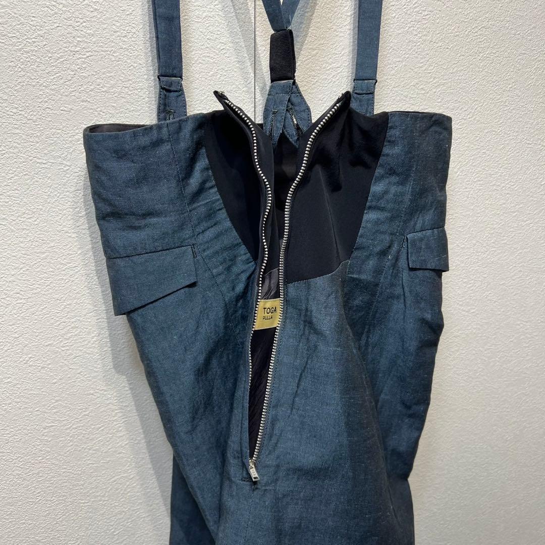 美品 トーガプルラ リネン サスペンダー デザイン サロペット オーバーオール