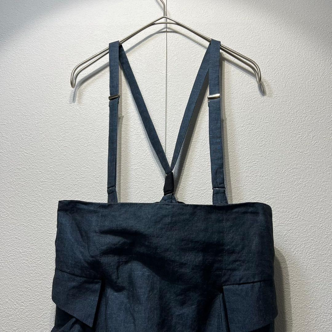美品 トーガプルラ リネン サスペンダー デザイン サロペット オーバーオール