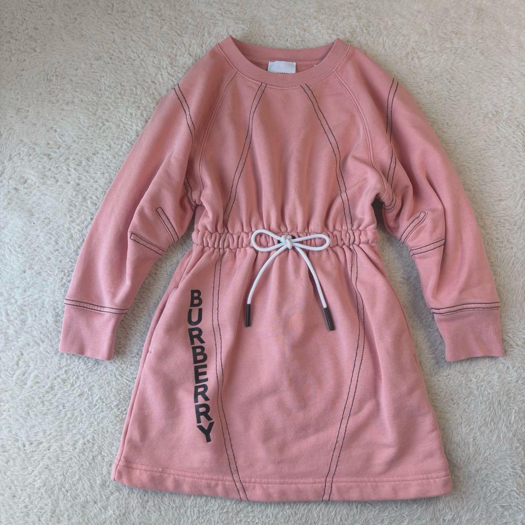現行モデル BURBERRY ピンク ワンピース 6Y 116cm ロゴプリント