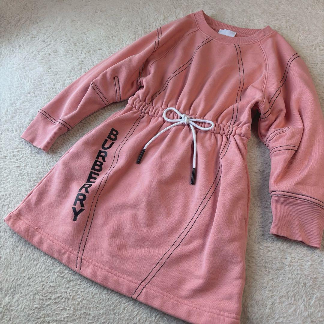 現行モデル BURBERRY ピンク ワンピース 6Y 116cm ロゴプリント