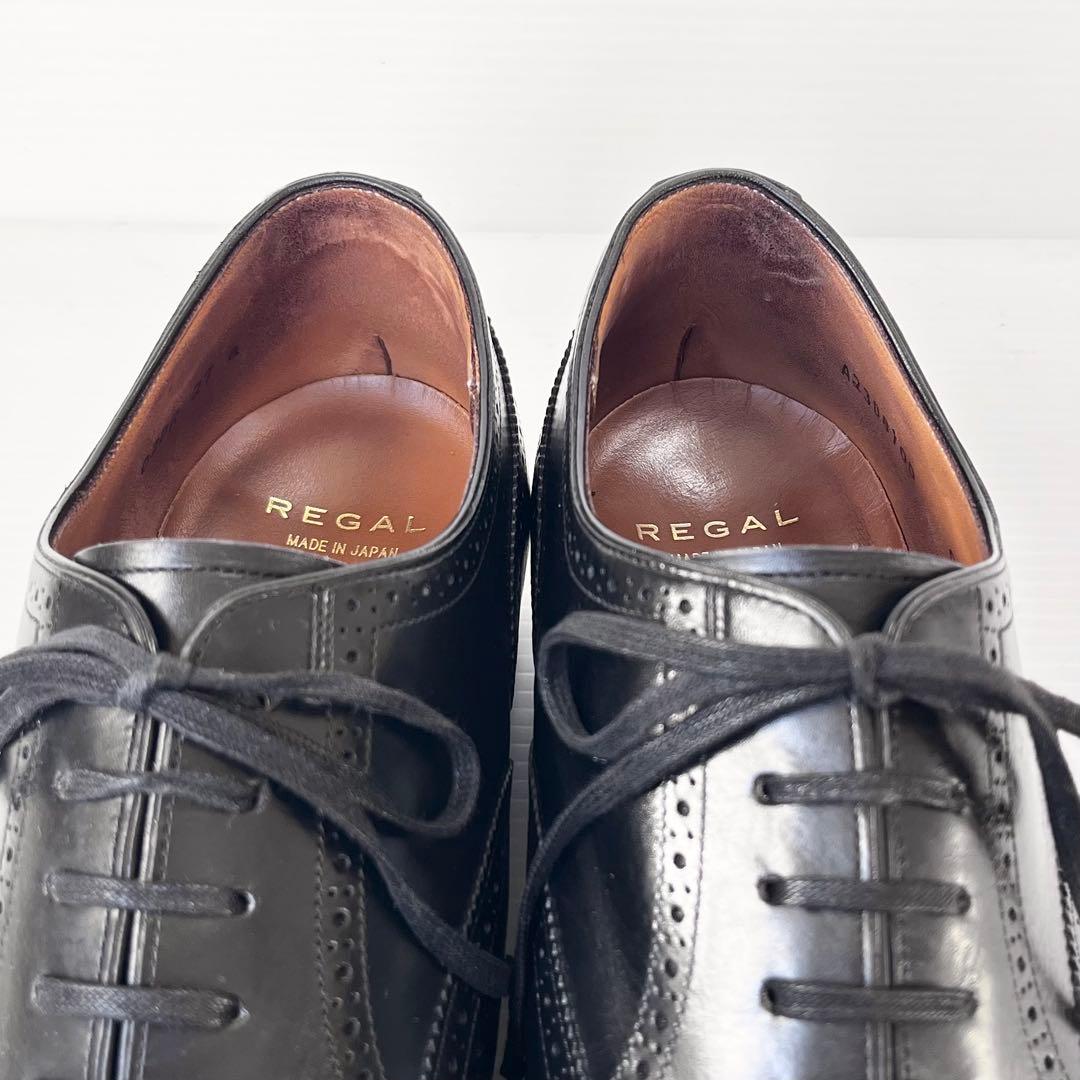 美品✨ REGAL ビジネスシューズ 黒 27 クォーターブローグ 02DR