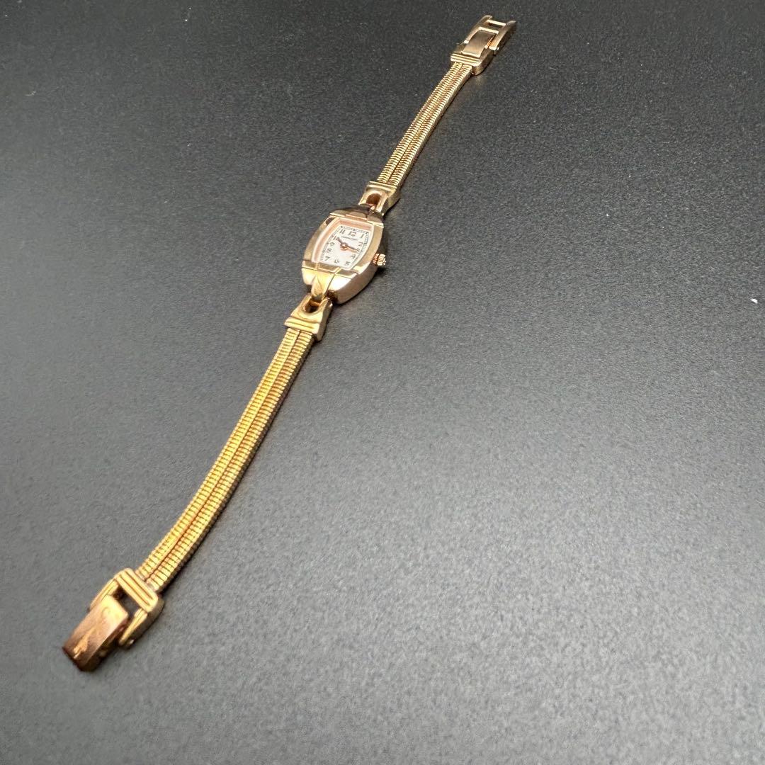 美品 ハミルトン レディハミルトン アンティークゴールド 新品電池 箱付 希少