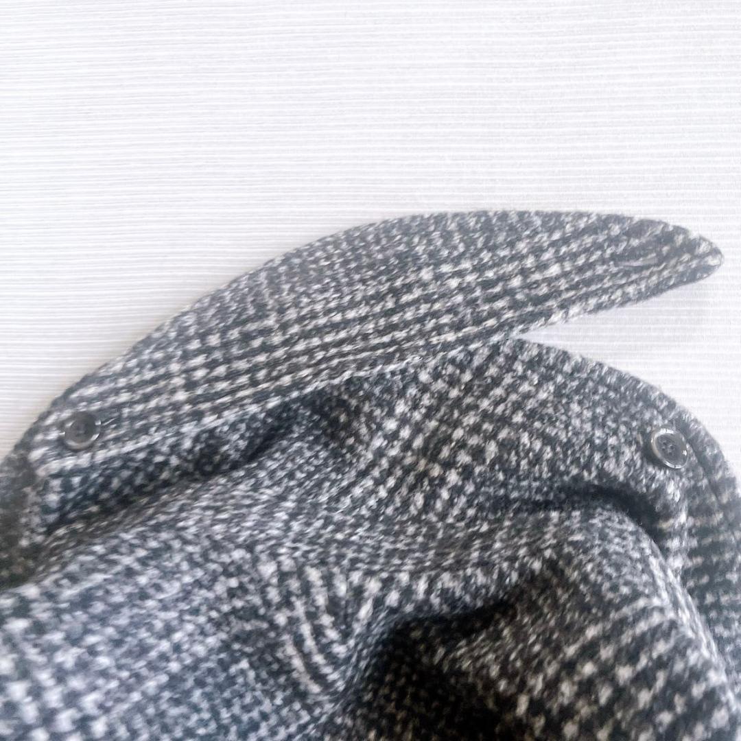 ＊人気【スピックアンドスパン】Wスライバーチェックハーフコート　ブラック系　38