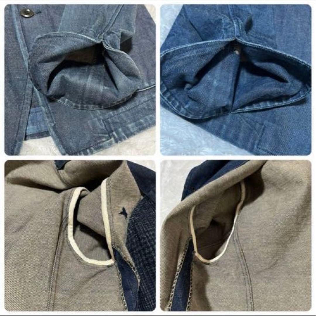 45R デニム　インディゴ　ジャケット　カバーオール　R刺繍