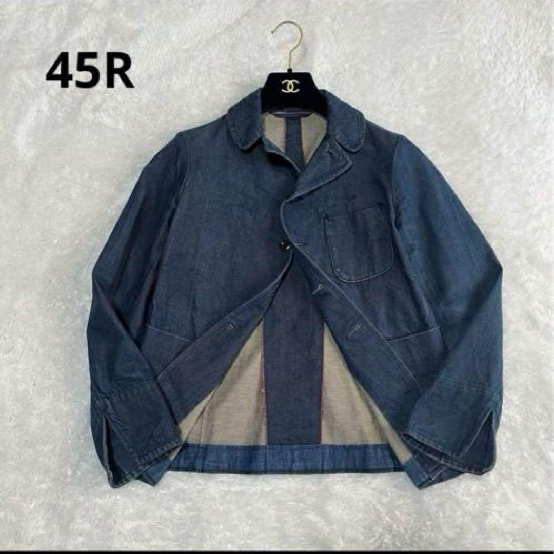 45R デニム　インディゴ　ジャケット　カバーオール　R刺繍