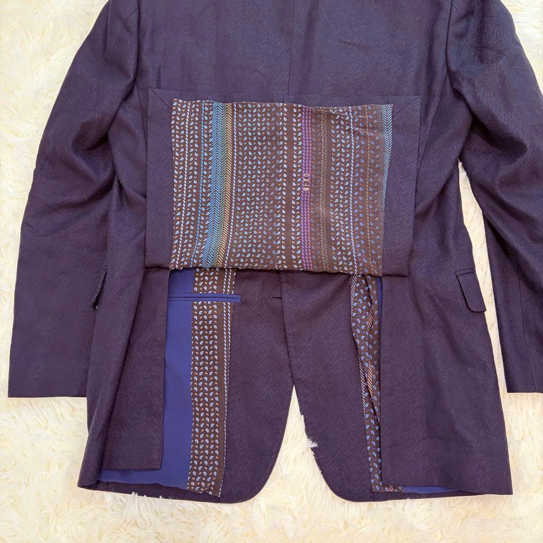 【ペイズリー×ヘリンボーン】ETRO エトロ テーラードジャケット シルク