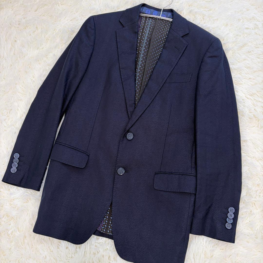 【ペイズリー×ヘリンボーン】ETRO エトロ テーラードジャケット シルク