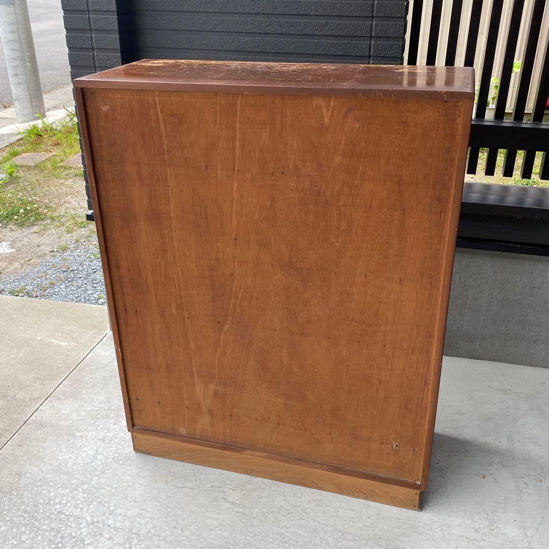 自宅長期保管品 茶箪笥 茶タンス ガラス戸 ビンテージ アンティーク 昭和レトロ