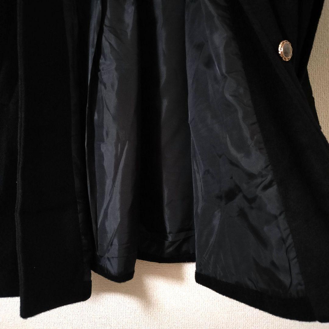 バイカラー リボンコート ブラック