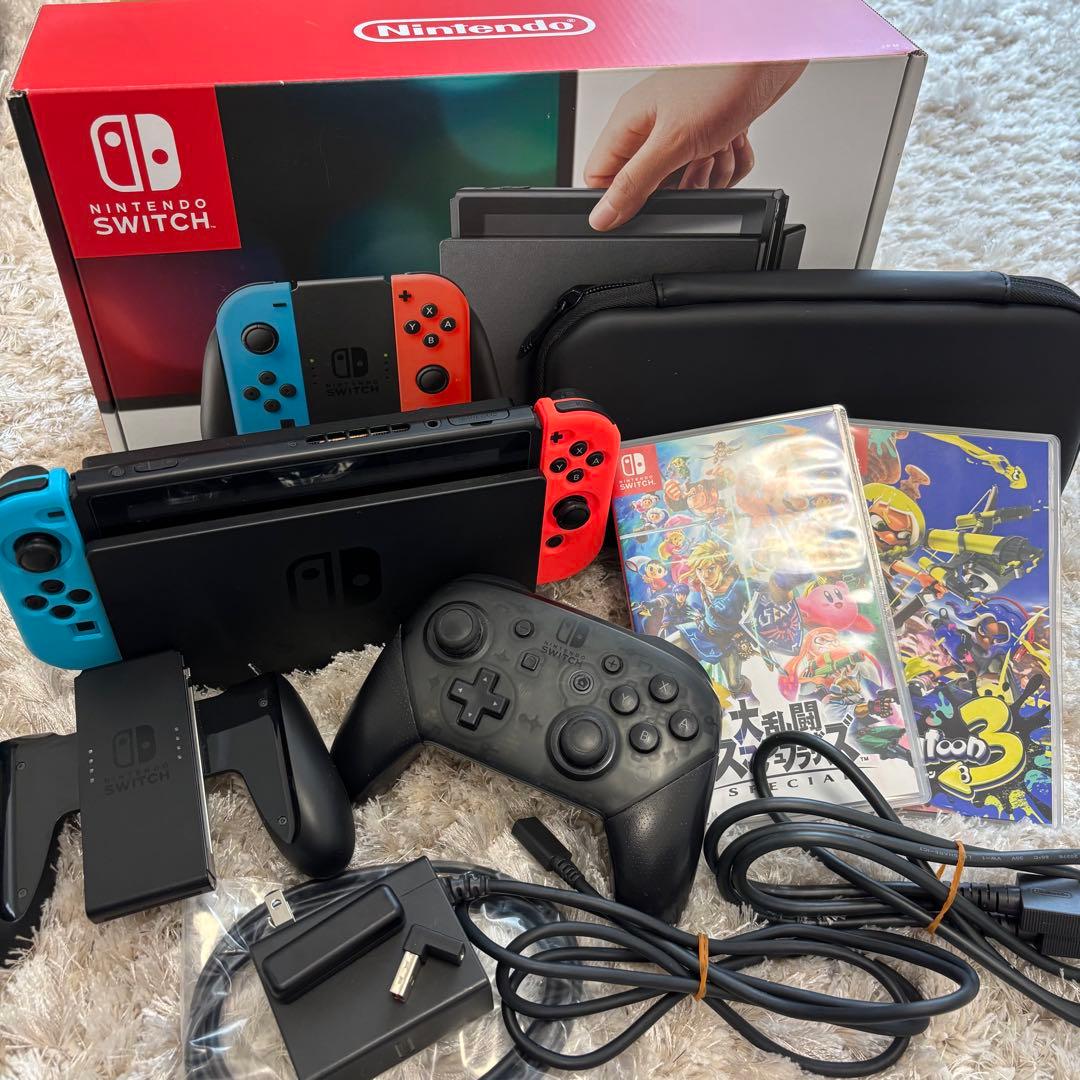 【美品・即遊べるセット】NintendoSwitch本体＋人気ソフト＋Proコン