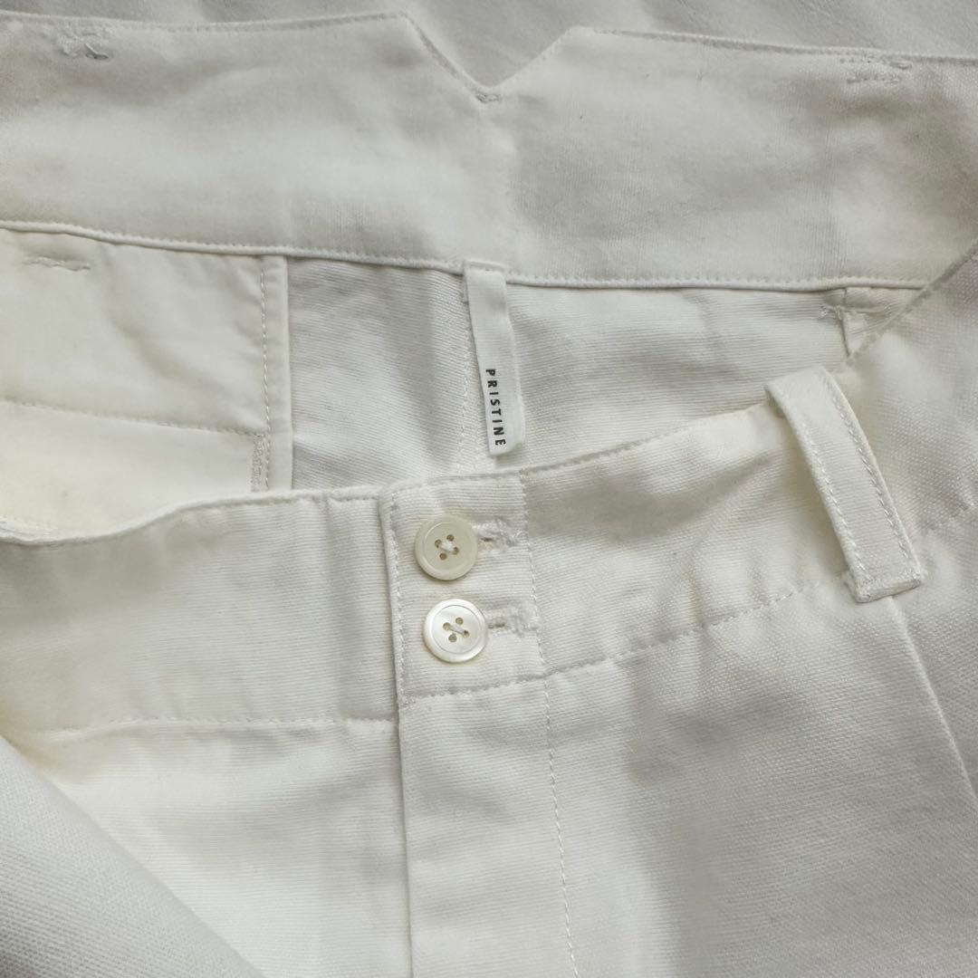 新品　PRISTINE プリスティン　オーガニックコットンパンツ 白