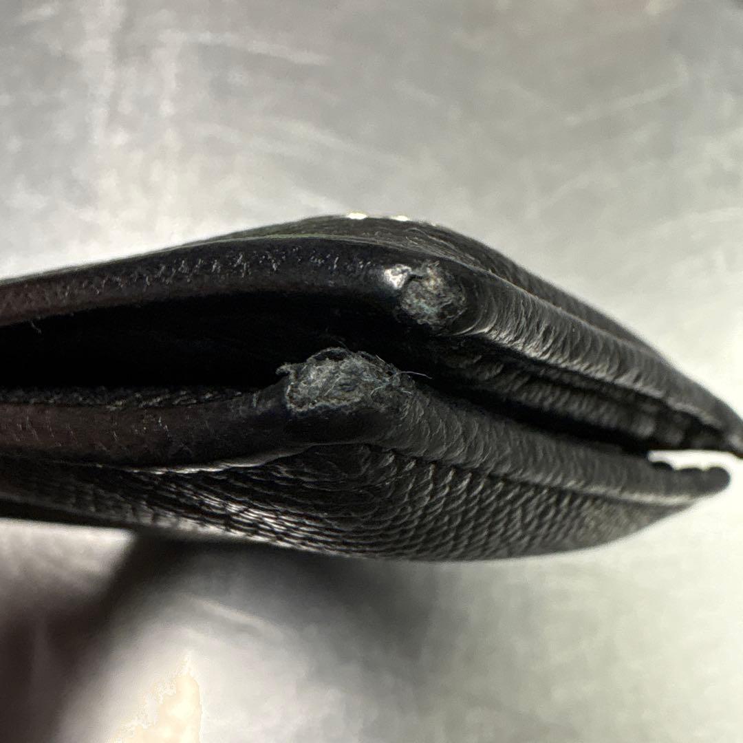 BVLGARI ブルガリ 二つ折り財布 ブラック 黒 本革 レザー リング 銀