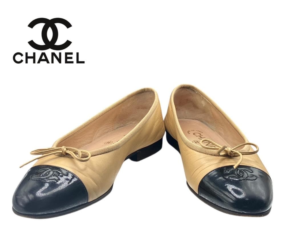 【極美品】CHANEL　シャネル　バレエシューズパンプス　ベージュ　35 1/2