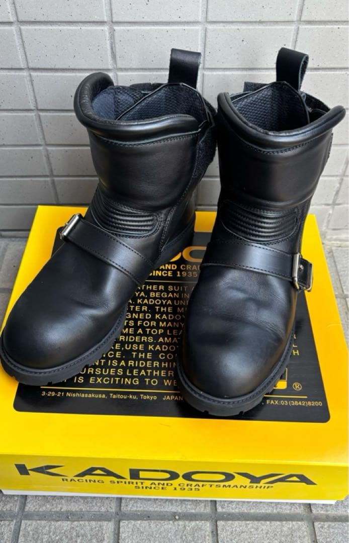 カドヤKADOYA ブラックアンクルブーツ　27.0cm