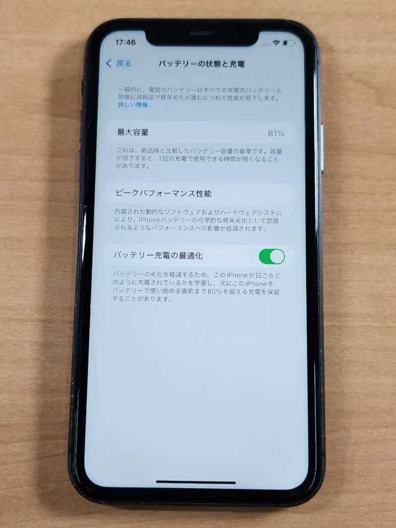 020500L iPhone 11 A2221 64GB 最大容量81%