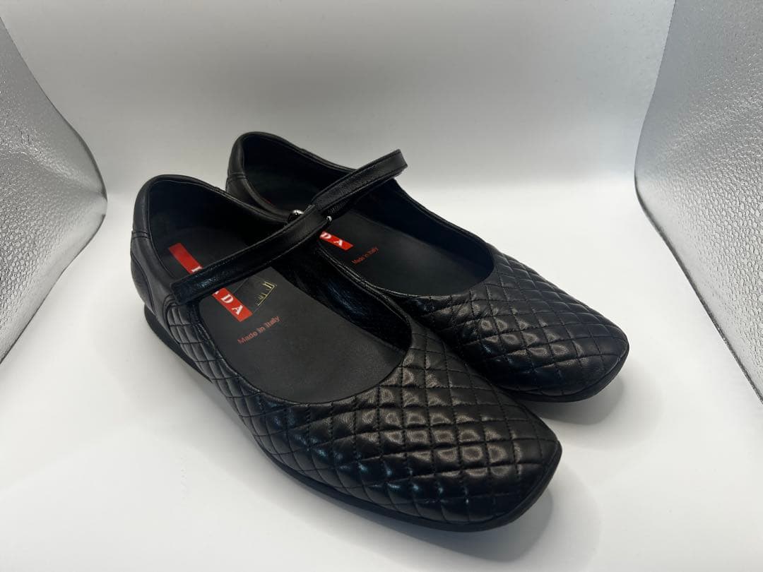 PRADA プラダ キルティング フラットシューズ 36.5（約23.5cm）黒