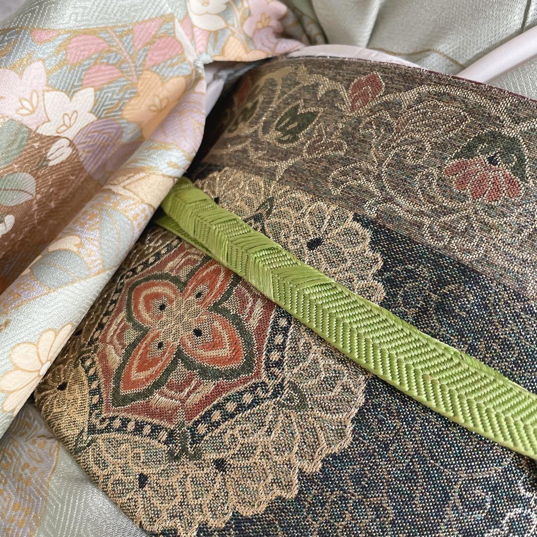 訪問着　フルセット　辻ヶ花　桜のような辻ヶ花　金駒刺繍　綸子　半衿　着物　Q5