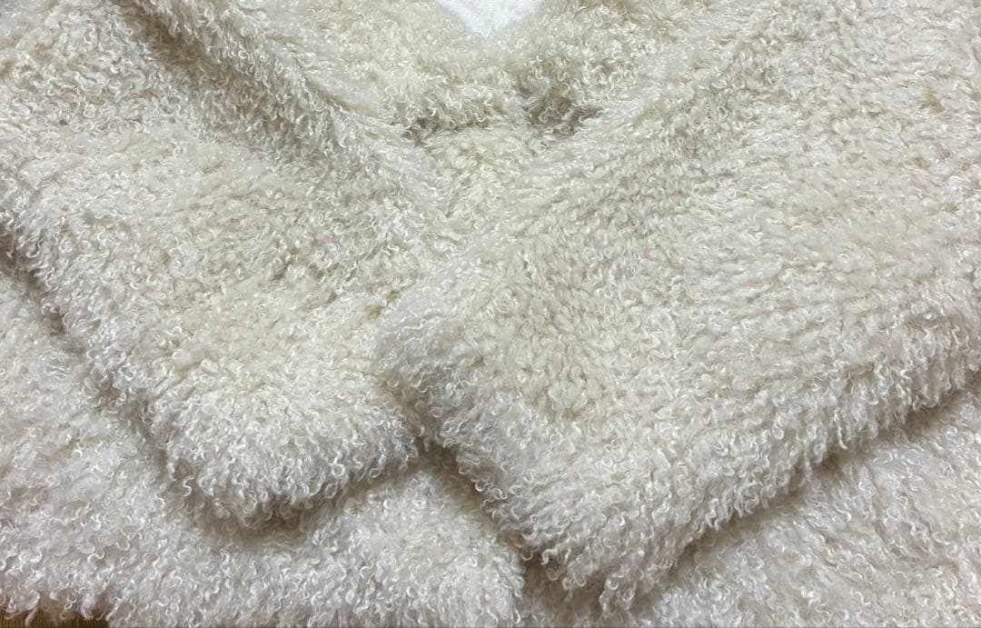 スナイデル　2wayカラープードルファーコート　アイボリー