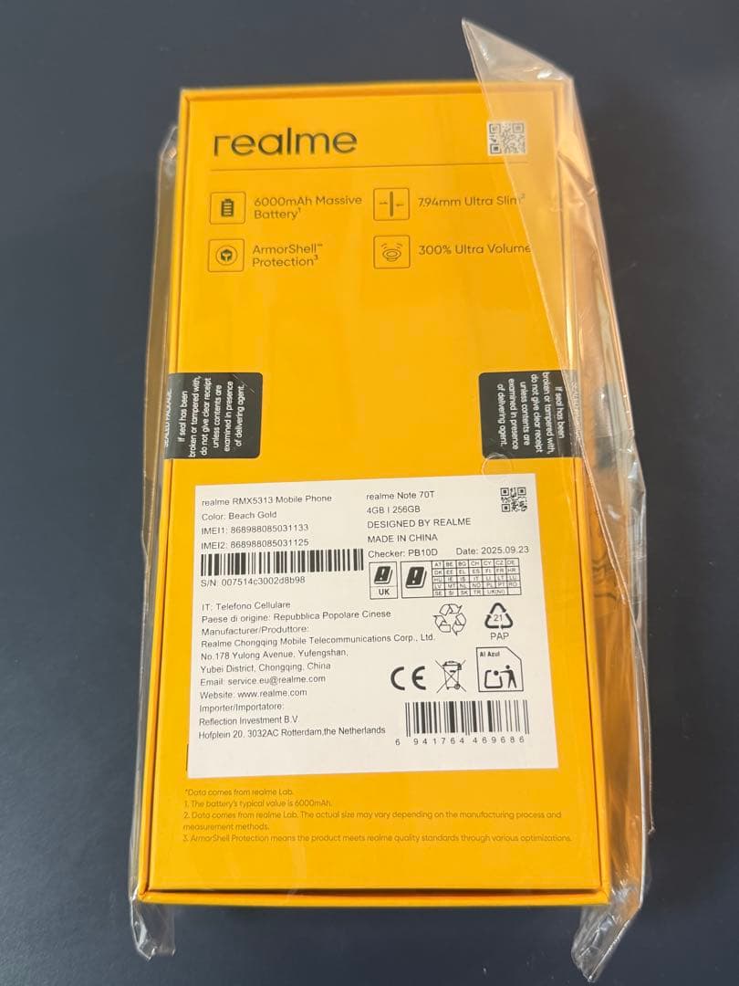 realme Note 70T 本体BLACK 4/256GB新品未使用