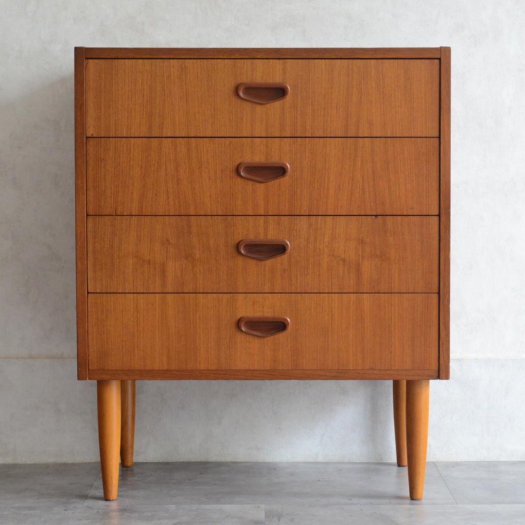 ミサ　デンマーク 北欧ヴィンテージ ４段チェスト 北欧家具 コンパクト