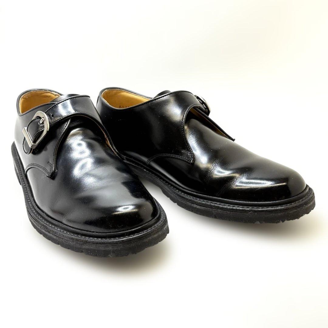 美品 REGAL リーガル シングルモンク プレーントゥ ブラック 25.5cm