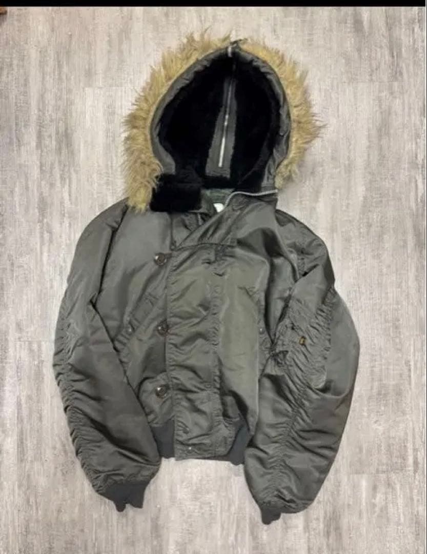 90s ヴィンテージ alpha n-2b フライトジャケット ファー 短丈