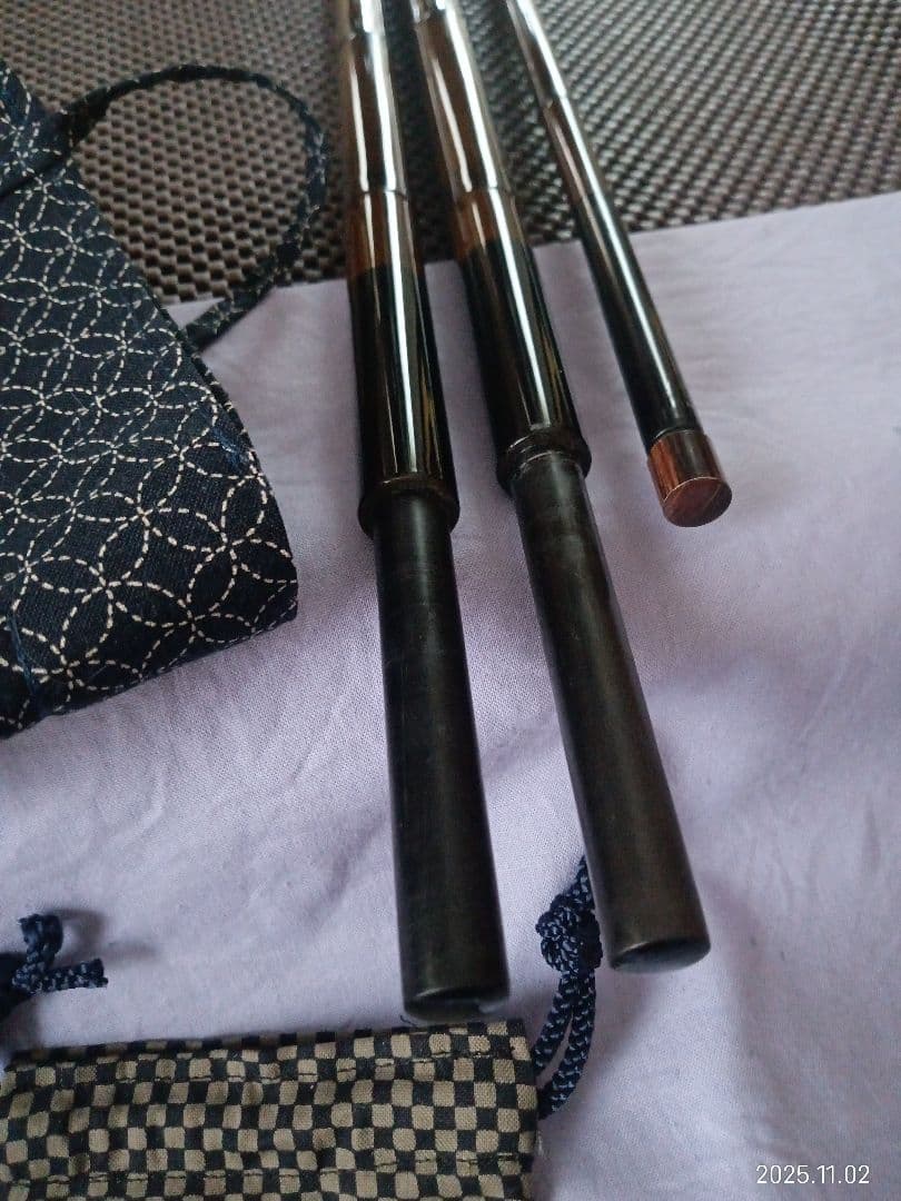 かちどき　旋めぐるカーボン紋竹二本物竿掛カスタム へら竿ヘラブナへら鮒・竿掛け