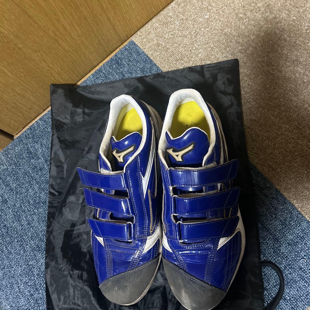 Mizuno グローバルエリートスパイクシューズ 青 ベルクロ 収納袋付き
