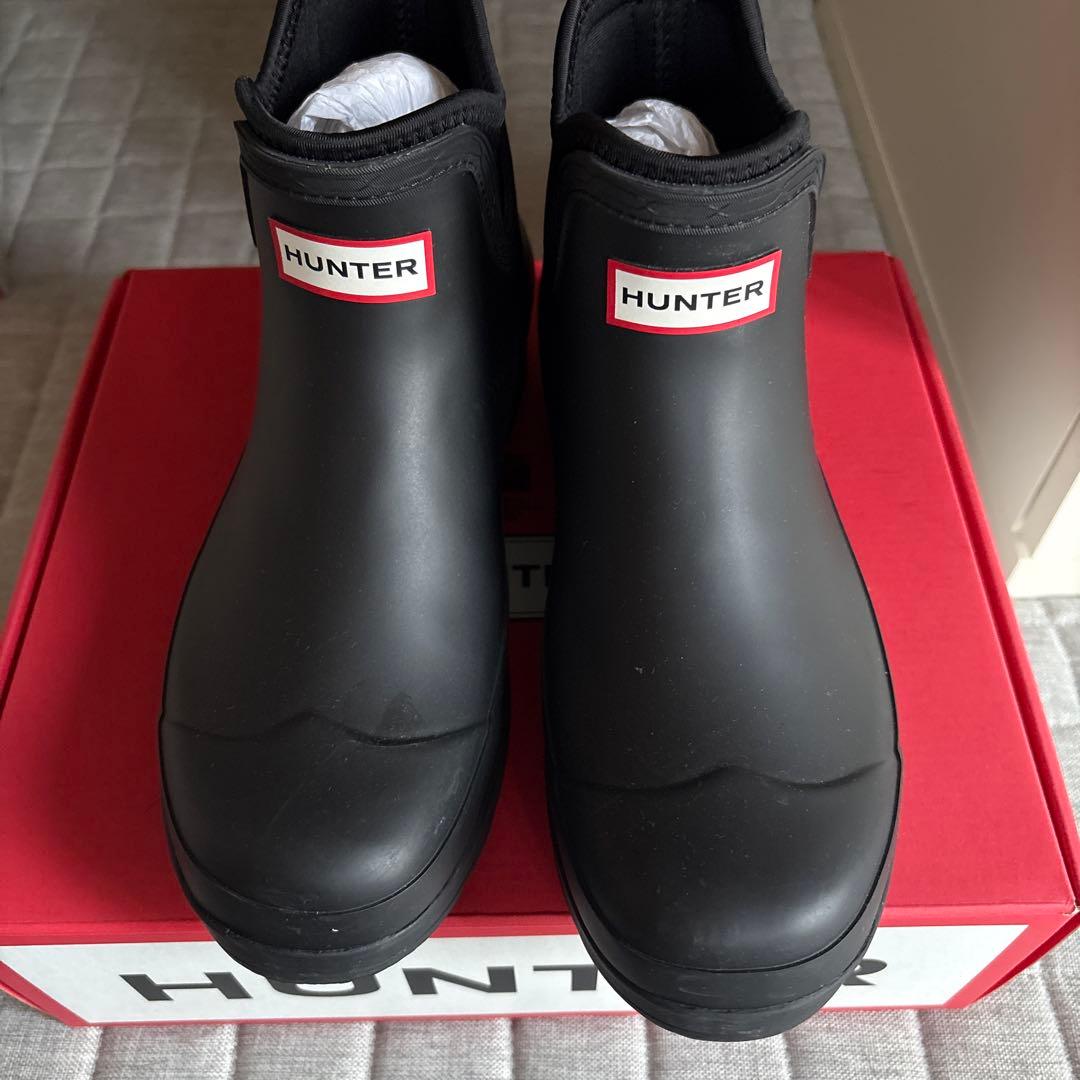 HUNTER ブラック ショートブーツ UK8