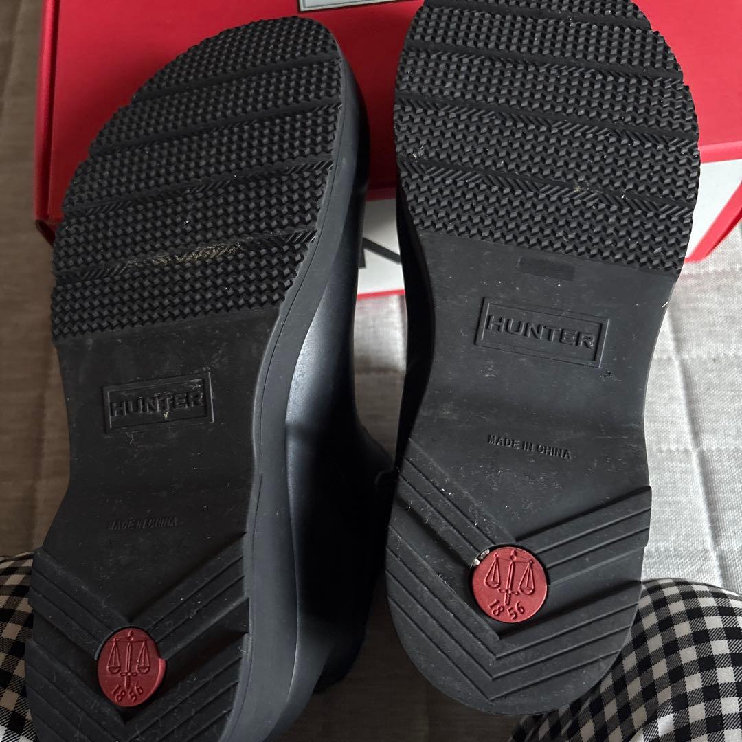 HUNTER ブラック ショートブーツ UK8