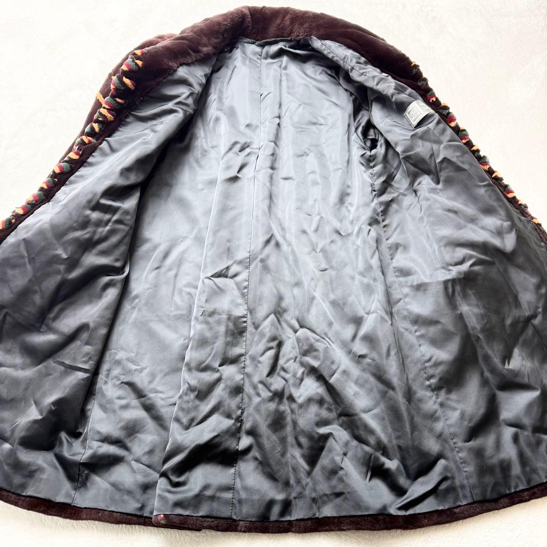 サガミンク 2382 毛皮 シェアードミンク ロールアップ　ロングコート 総柄