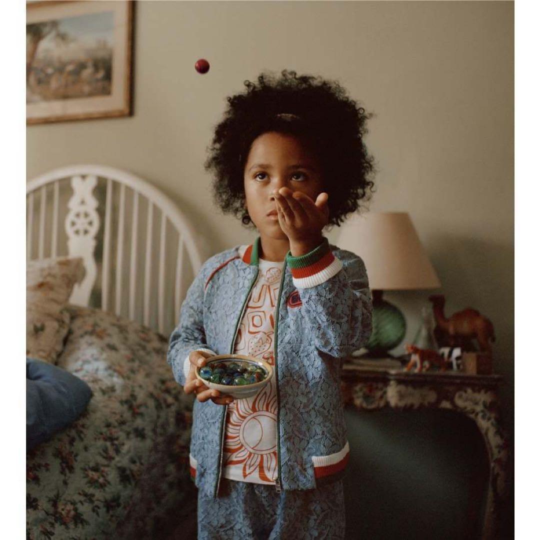 【希少】GUCCI 水色 レースジャケット　グッチ　130cm