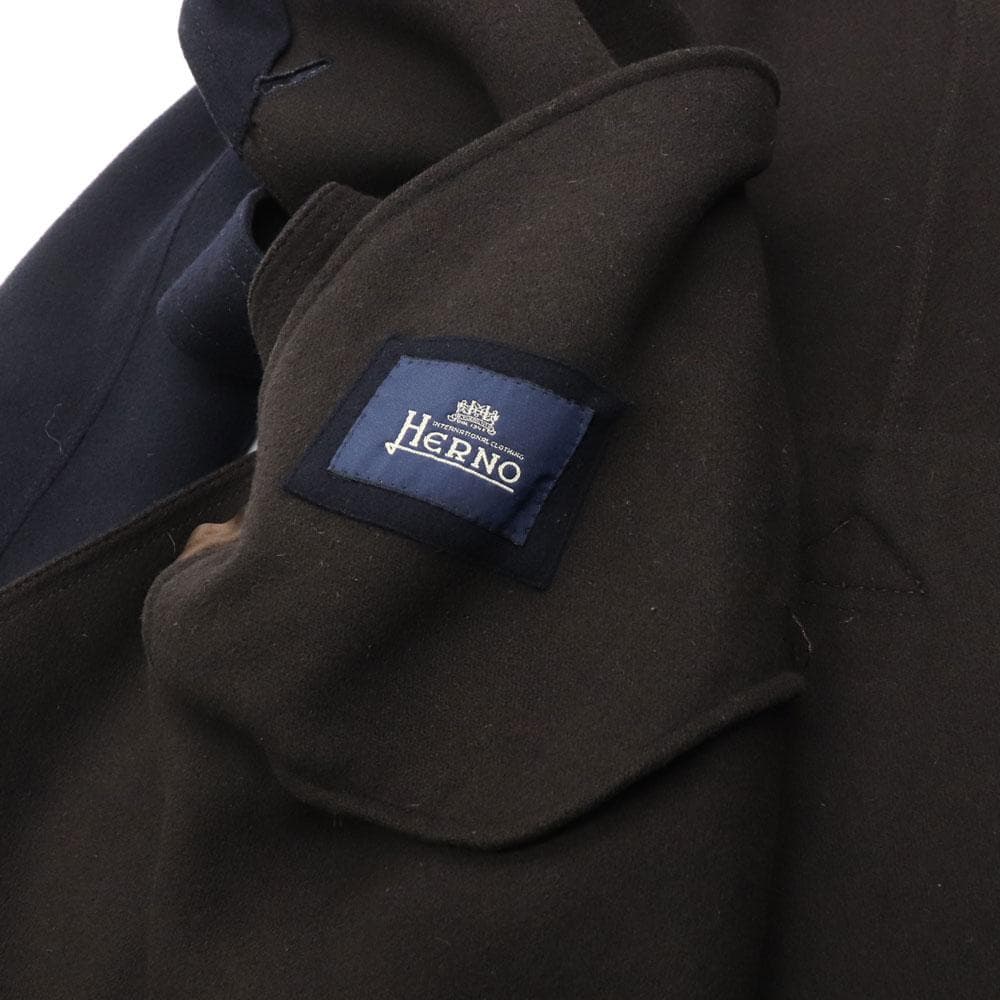 極上品　HERNO　ヘルノ　イタリア製　ダブルフェイス　ベルテッド　ウールコート