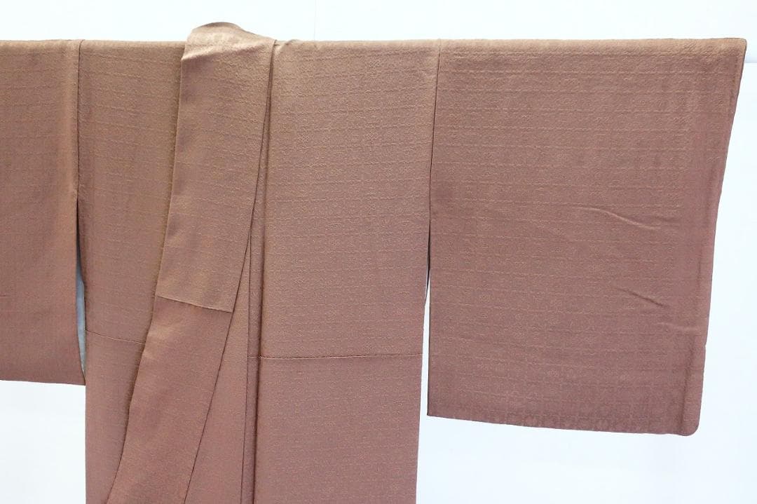 ★専用★美品 小紋 千地泰弘 作家物 ココアブラウン 格子身丈164.0cm正絹