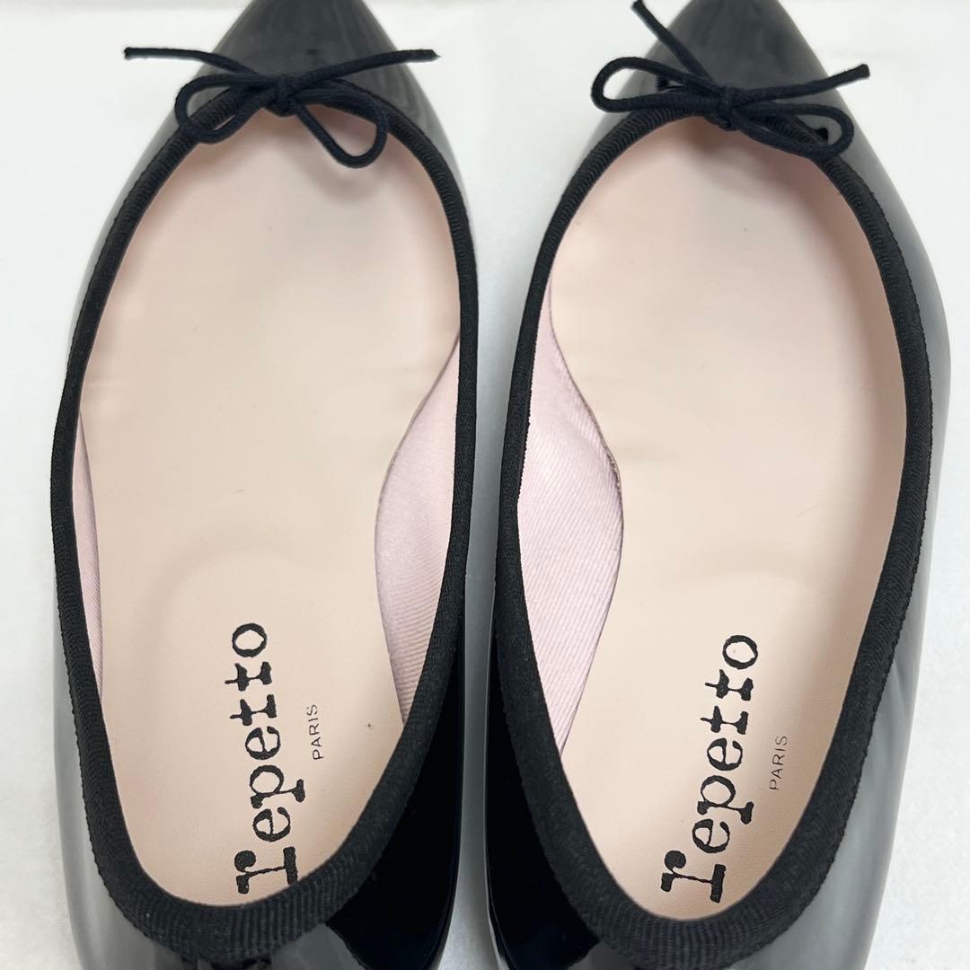 美品♡repetto Brigitte バレエフラットパンプス　エナメル　黒