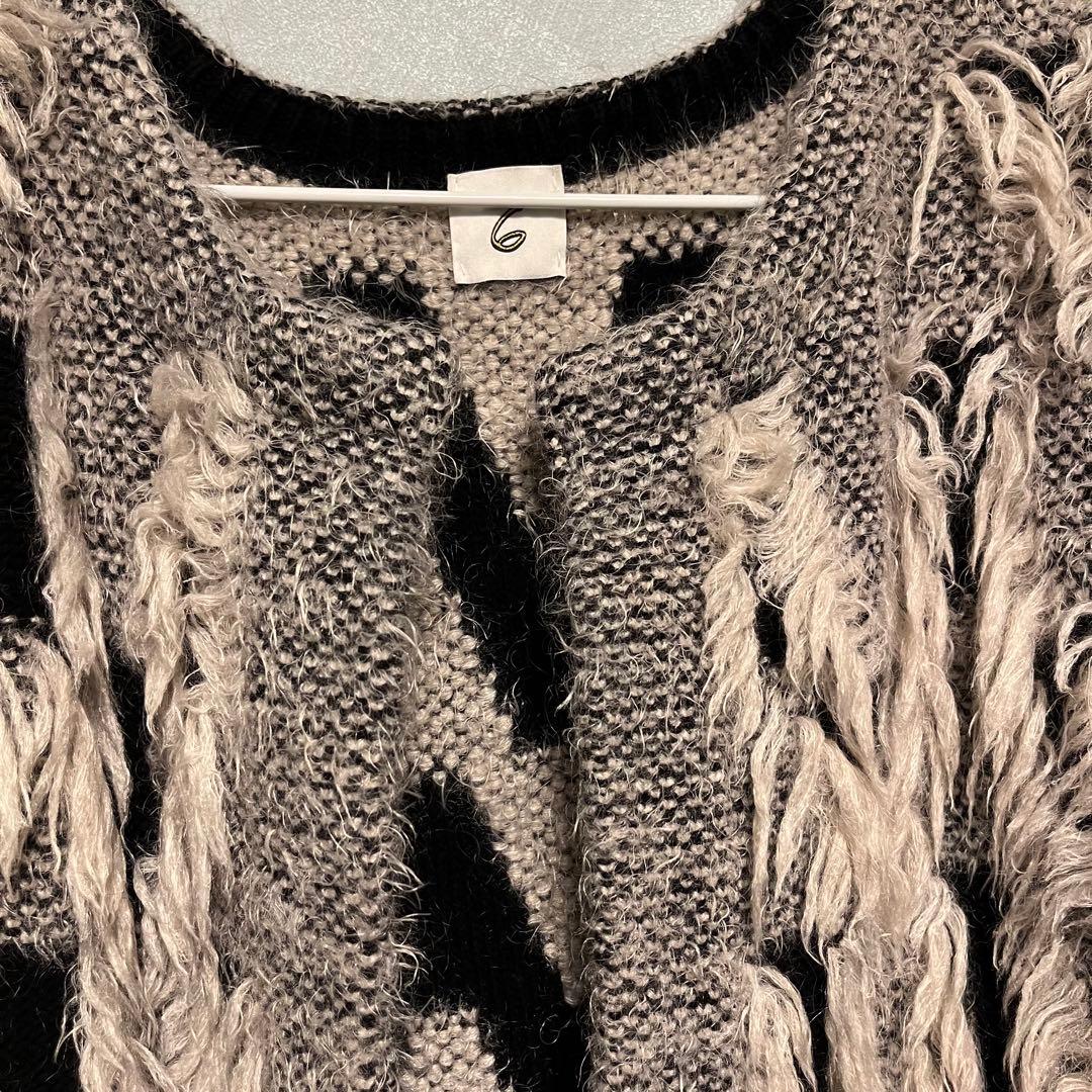 【完売商品】　6(roku) フリンジジャガードベスト