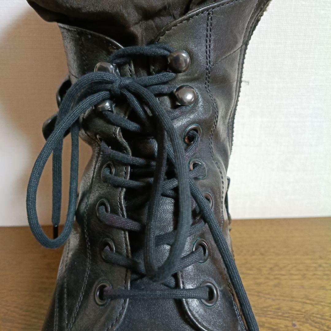 アルフレッドバニスター 41 レースアップ サイドジップ ブーツ 黒 レザー