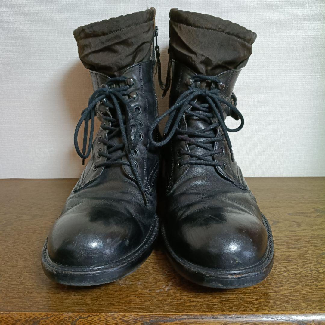 アルフレッドバニスター 41 レースアップ サイドジップ ブーツ 黒 レザー