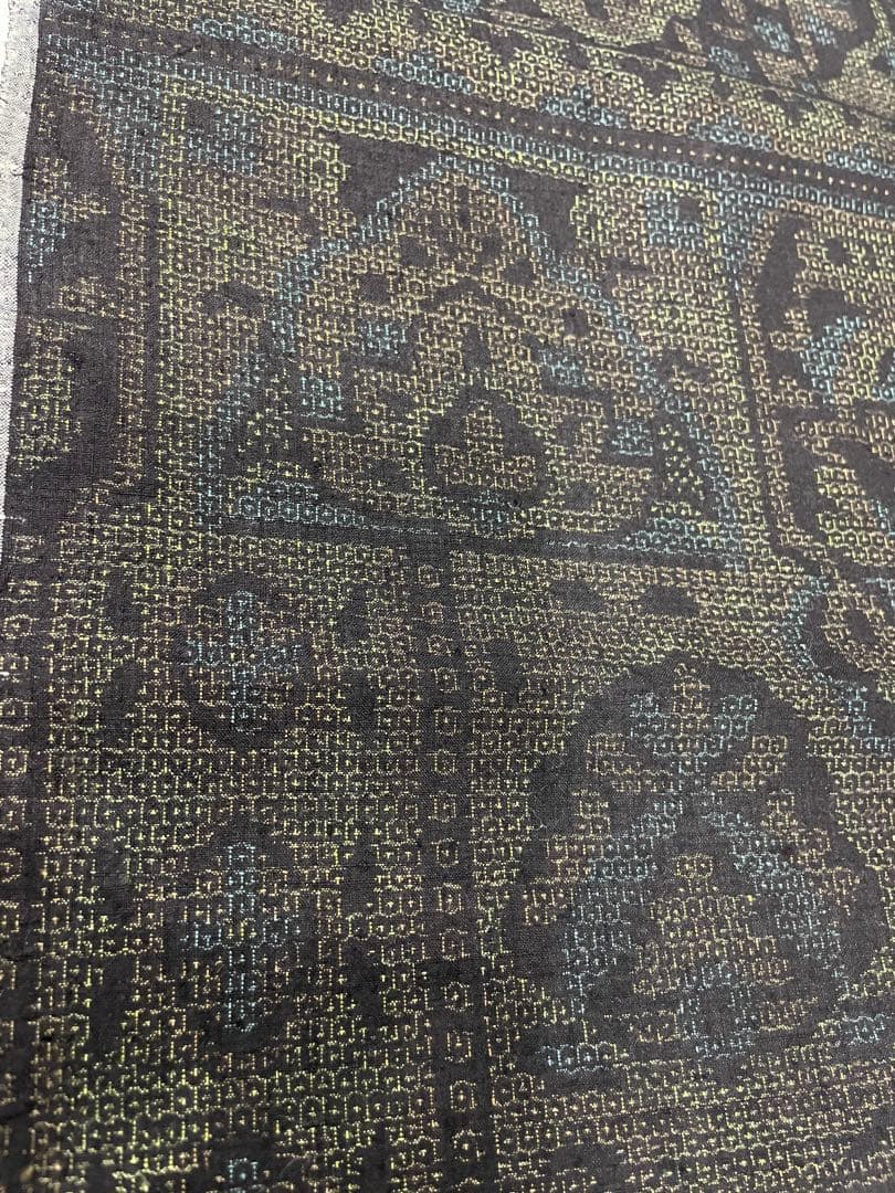 重要無形文化財　地機　結城紬　新品反物　結 マーク　証紙有り