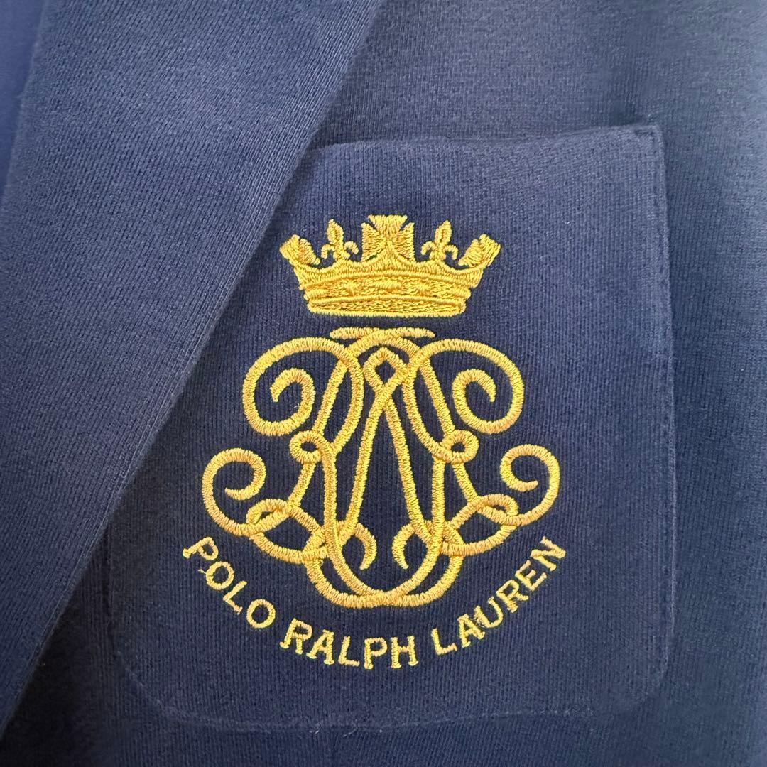美品POLO RALPH LAUREN テーラードジャケット ネイビー ロゴ刺繍