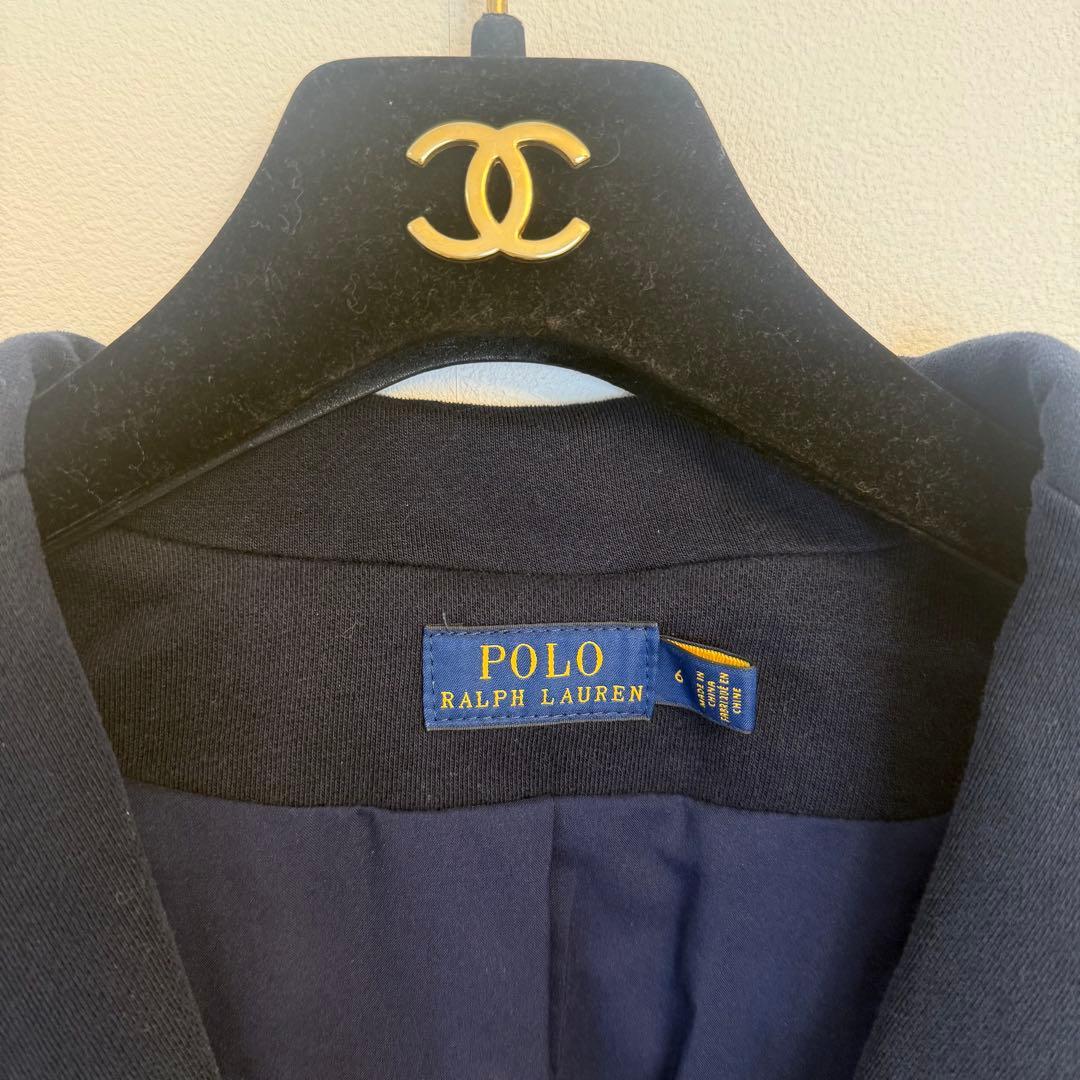 美品POLO RALPH LAUREN テーラードジャケット ネイビー ロゴ刺繍