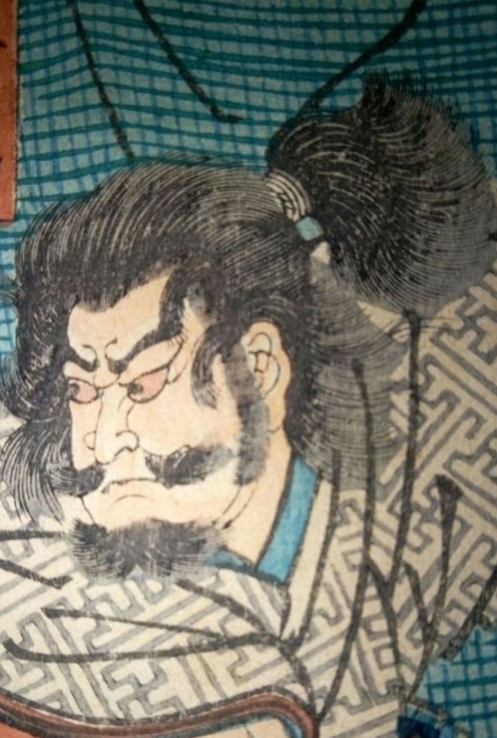 浮世絵、源平盛衰記 三枚綴り繋がってます。(山木合戦伊豆ノ圖)落合芳幾画