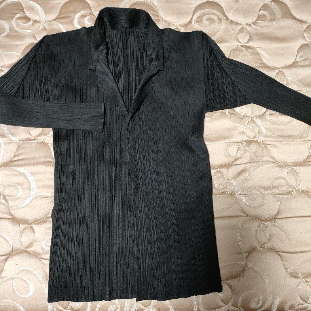 PLEATS PLEASE イッセイミヤケ 長袖襟付きカーディガン　ジャケット