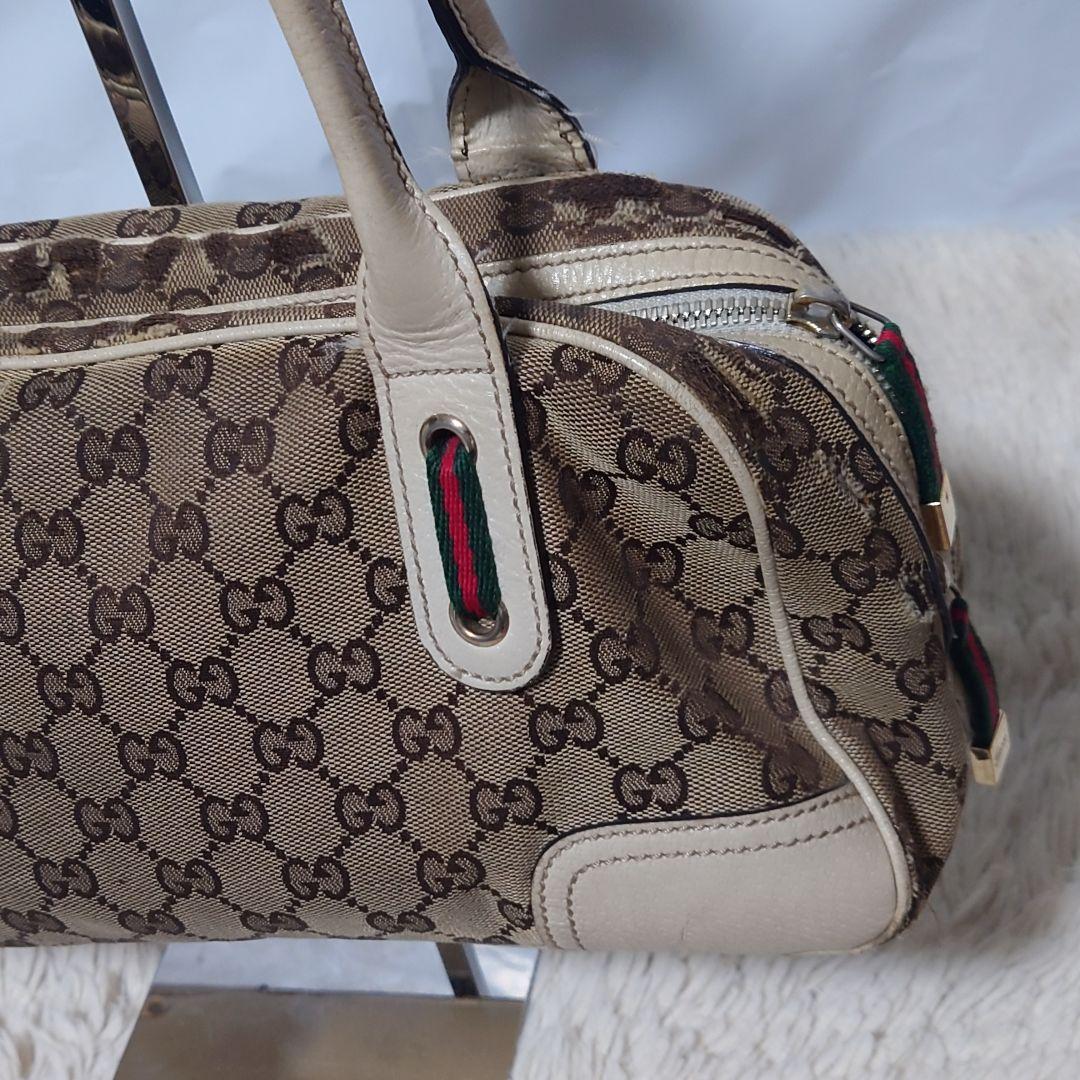 【希少】GUCCI ミニボストンバッグ GG柄 シェリーラインリボン プリンシー